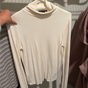 Urban Outfitters Cream Ribbed Turtleneck